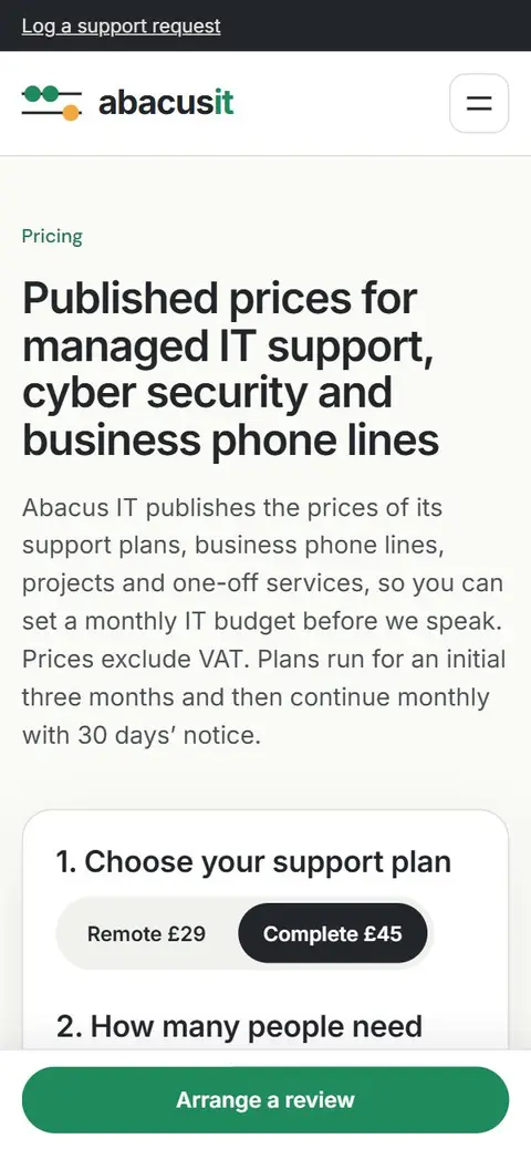 Abacus IT on a phone