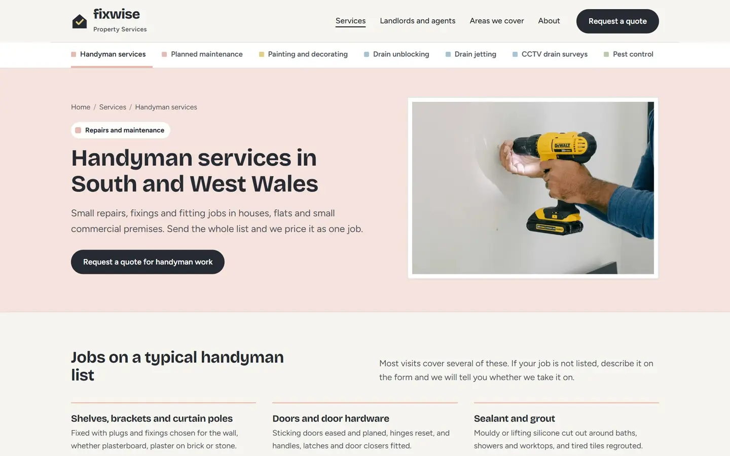 Fixwise Property Services on a desktop