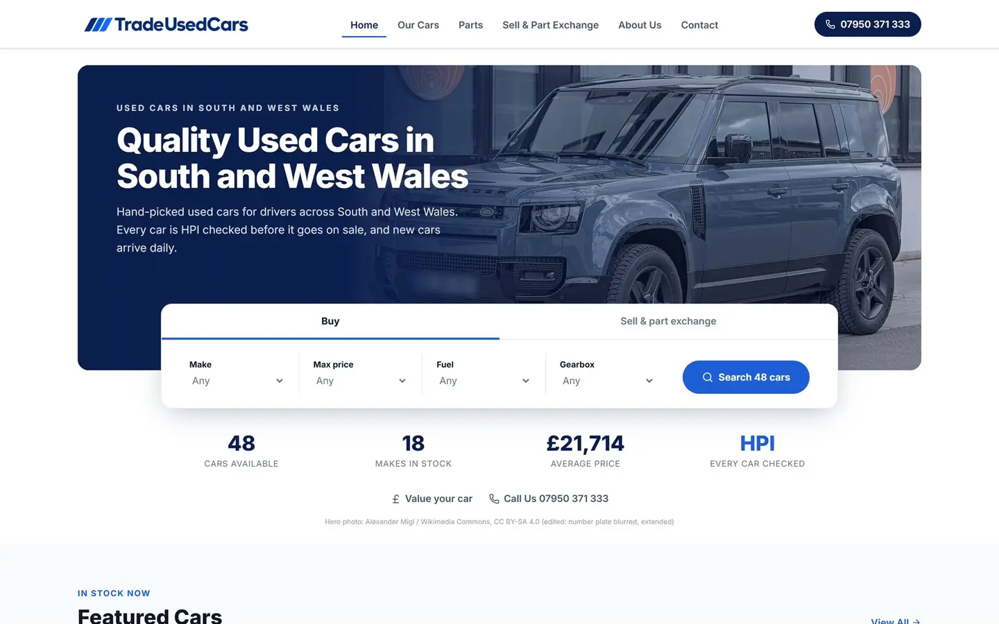 Trade Used Cars website