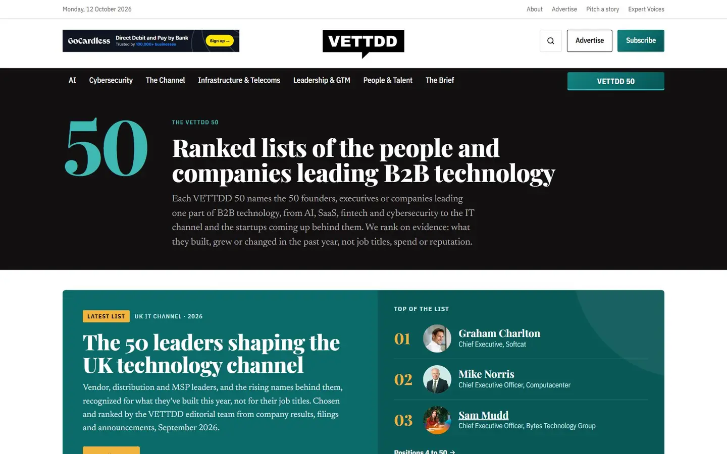 The VETTDD 50 lists